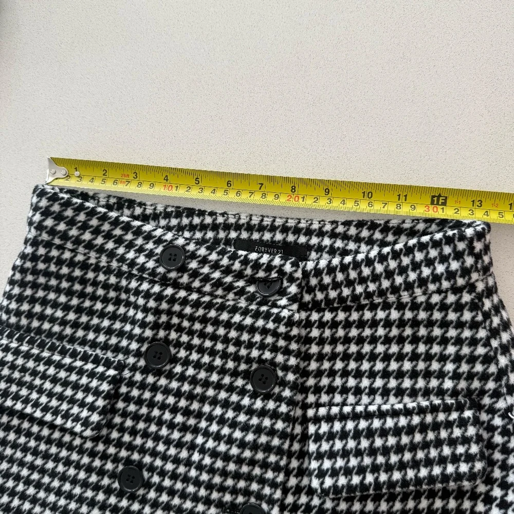 Black White Houndstooth Cropped Blazer & Skirt Set Size S Thick Material - Picture 15 of 16